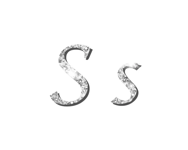 Shinning argent luxe typographique alphabet texte polices — Image vectorielle