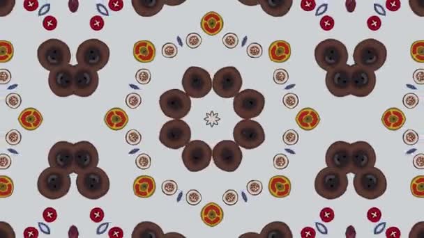 Kaleidoscope Seamless Loop Sequence Mandala Patterns Abstract Multicolored Motion Graphics — Stock Video