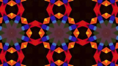 Kaleydoskop sorunsuz döngü sıra mandala desenler çok renkli hareketli grafik arka plan soyut. Yoga için ideal, kulüpleri, gösterir