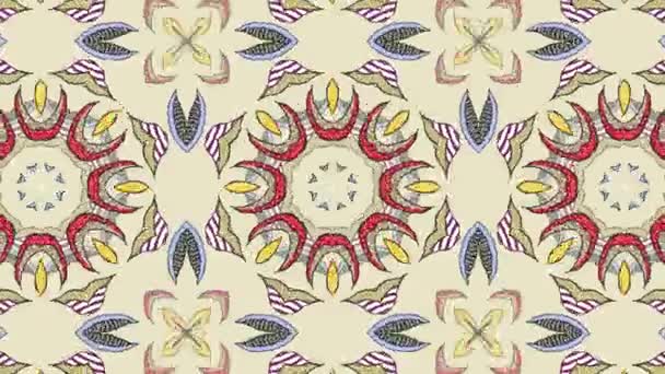 Kaleidoscope Seamless Loop Sequence Mandala Patterns Abstract Multicolored Motion Graphics — Stock Video