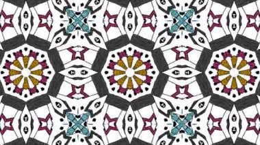 Kaleydoskop sorunsuz döngü sıra mandala desenler çok renkli hareketli grafik arka plan soyut. Yoga için ideal, kulüpleri, gösterir