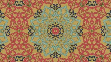 Kaleydoskop sorunsuz döngü sıra mandala desenler çok renkli hareketli grafik arka plan soyut. Yoga için ideal, kulüpleri, gösterir