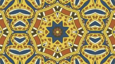Kaleydoskop sorunsuz döngü sıra mandala desenler çok renkli hareketli grafik arka plan soyut. Yoga için ideal, kulüpleri, gösterir