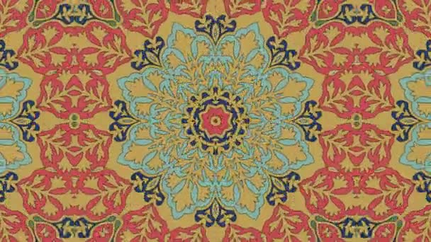 Kaleidoskop Nahtlose Schleifensequenz Mandala Muster Abstrakte Mehrfarbige Bewegungsgrafik Hintergrund Ideal — Stockvideo