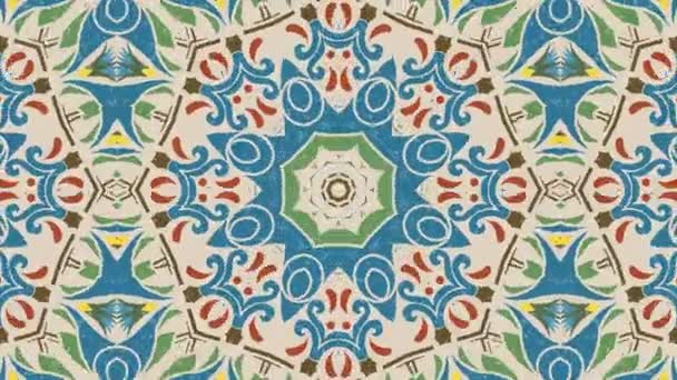 Kaleidoskop Nahtlose Schleifensequenz Mandala Muster Abstrakte Mehrfarbige Bewegungsgrafik Hintergrund Ideal — Stockvideo