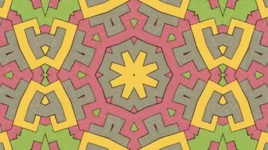 Kaleydoskop sorunsuz döngü sıra mandala desenler çok renkli hareketli grafik arka plan soyut. Yoga için ideal, kulüpleri, gösterir