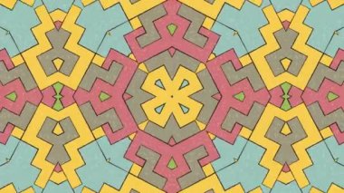 Kaleydoskop sorunsuz döngü sıra mandala desenler çok renkli hareketli grafik arka plan soyut. Yoga için ideal, kulüpleri, gösterir