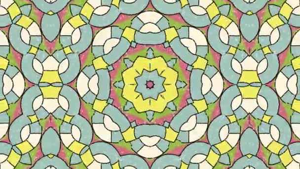 Kaleidoscope Seamless Loop Sequence Mandala Patterns Abstract Multicolored Motion Graphics — Stock Video