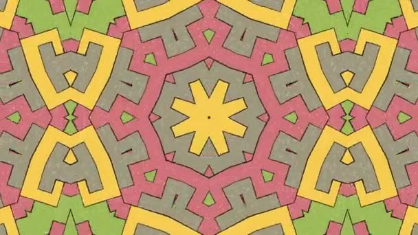 Kaleidoskop Nahtlose Schleifensequenz Mandala Muster Abstrakte Mehrfarbige Bewegungsgrafik Hintergrund Ideal — Stockvideo