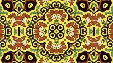 Kaleydoskop sorunsuz döngü sıra mandala desenler çok renkli hareketli grafik arka plan soyut. Yoga için ideal, kulüpleri, gösterir