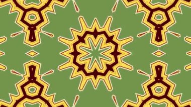 Kaleydoskop sorunsuz döngü sıra mandala desenler çok renkli hareketli grafik arka plan soyut. Yoga için ideal, kulüpleri, gösterir