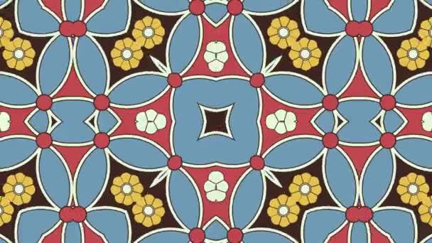 Kaleidoscope Seamless Loop Sequence Mandala Patterns Abstract Multicolored Motion Graphics — Stock Video