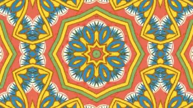 Kaleydoskop sorunsuz döngü sıra mandala desenler çok renkli hareketli grafik arka plan soyut. Yoga için ideal, kulüpleri, gösterir