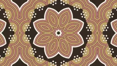 Kaleydoskop sorunsuz döngü sıra mandala desenler çok renkli hareketli grafik arka plan soyut. Yoga için ideal, kulüpleri, gösterir