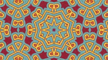 Kaleydoskop sorunsuz döngü sıra mandala desenler çok renkli hareketli grafik arka plan soyut. Yoga için ideal, kulüpleri, gösterir