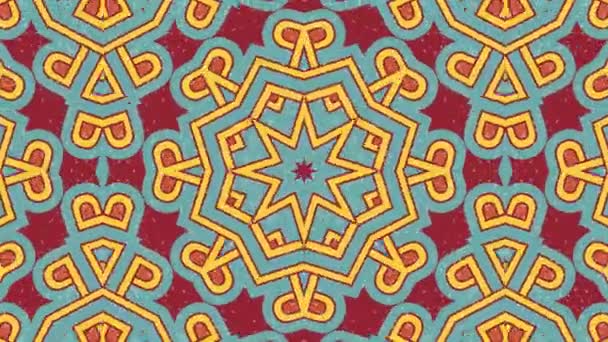 Kaleidoskop Nahtlose Schleifensequenz Mandala Muster Abstrakte Mehrfarbige Bewegungsgrafik Hintergrund Ideal — Stockvideo