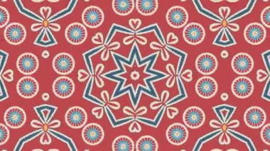 Kaleydoskop sorunsuz döngü sıra mandala desenler çok renkli hareketli grafik arka plan soyut. Yoga için ideal, kulüpleri, gösterir