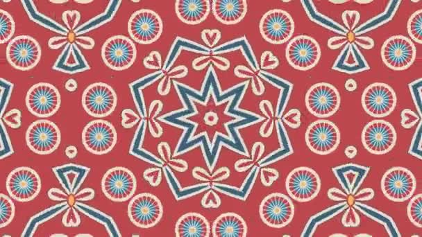 Kaleidoscope Seamless Loop Sequence Mandala Patterns Abstract Multicolored Motion Graphics — Stock Video