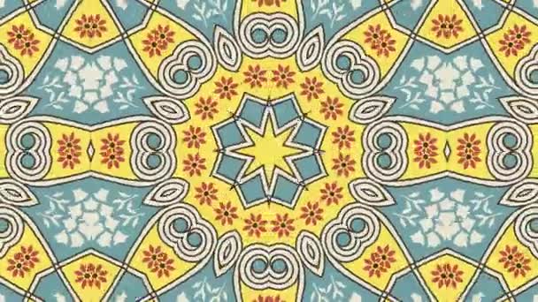 Caleidoscopio Secuencia Bucle Sin Costura Mandala Patrones Abstractos Multicolor Movimiento — Vídeos de Stock