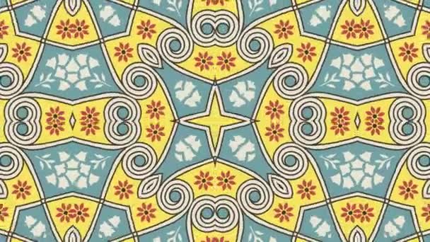 Kaleidoskop Nahtlose Schleifensequenz Mandala Muster Abstrakte Mehrfarbige Bewegungsgrafik Hintergrund Ideal — Stockvideo