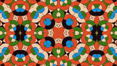 Kaleydoskop sorunsuz döngü sıra mandala desenler çok renkli hareketli grafik arka plan soyut. Yoga için ideal, kulüpleri, gösterir