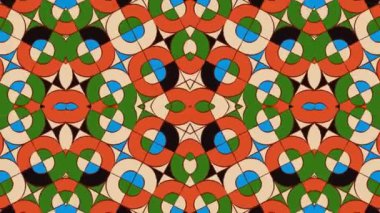 Kaleydoskop sorunsuz döngü sıra mandala desenler çok renkli hareketli grafik arka plan soyut. Yoga için ideal, kulüpleri, gösterir