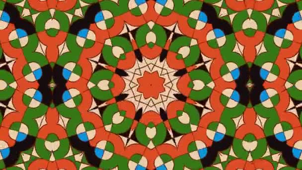 Kaleidoscope Seamless Loop Sequence Mandala Patterns Abstract Multicolored Motion Graphics — Stock Video