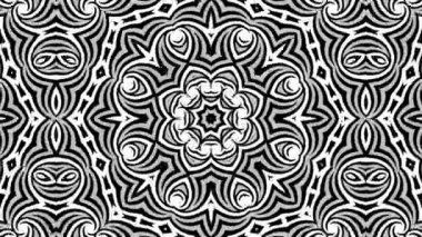 Kaleydoskop sorunsuz döngü sıra mandala desenler çok renkli hareketli grafik arka plan soyut. Yoga için ideal, kulüpleri, gösterir