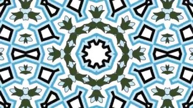 Kaleydoskop sorunsuz döngü sıra mandala desenler çok renkli hareketli grafik arka plan soyut. Yoga için ideal, kulüpleri, gösterir