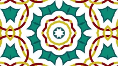Kaleydoskop sorunsuz döngü sıra mandala desenler çok renkli hareketli grafik arka plan soyut. Yoga için ideal, kulüpleri, gösterir