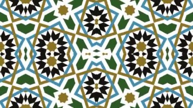 Kaleydoskop sorunsuz döngü sıra mandala desenler çok renkli hareketli grafik arka plan soyut. Yoga için ideal, kulüpleri, gösterir