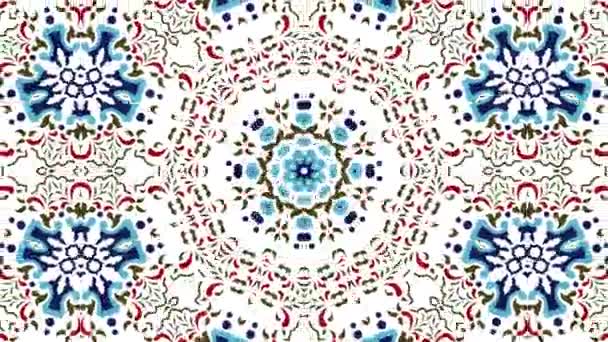 Kaleidoscope Seamless Loop Sequence Mandala Patterns Abstract Multicolored Motion Graphics — Stock Video