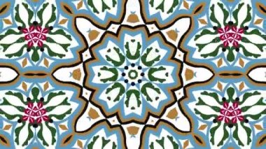Kaleydoskop sorunsuz döngü sıra mandala desenler çok renkli hareketli grafik arka plan soyut. Yoga için ideal, kulüpleri, gösterir