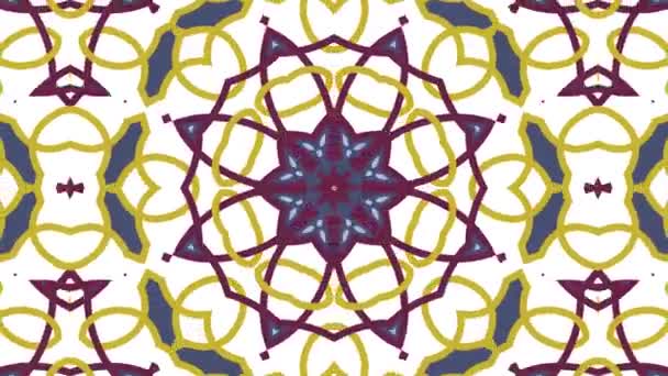Caleidoscoop Naadloze Loops Reeks Mandala Patronen Abstract Veelkleurige Beweging Grafische — Stockvideo