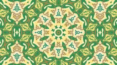 Kaleydoskop sorunsuz döngü sıra mandala desenler çok renkli hareketli grafik arka plan soyut. Yoga için ideal, kulüpleri, gösterir