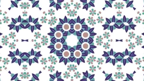 Kaleidoscope Seamless Loop Sequence Mandala Patterns Abstract Multicolored Motion Graphics — Stock Video