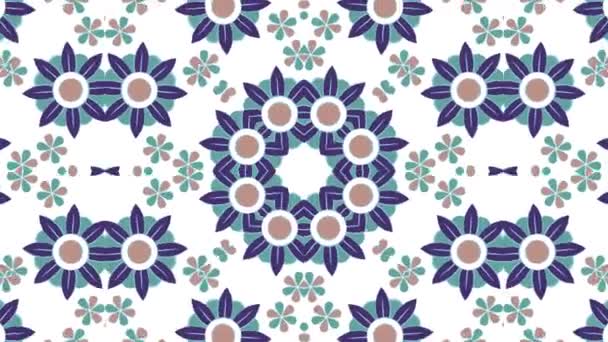 Kaleidoscope Seamless Loop Sequence Mandala Patterns Abstract Multicolored Motion Graphics — Stock Video