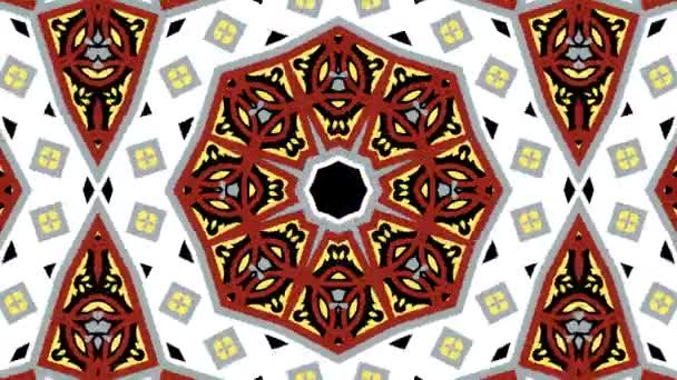 Kaleidoskop Nahtlose Schleifensequenz Mandala Muster Abstrakte Mehrfarbige Bewegungsgrafik Hintergrund Ideal — Stockvideo