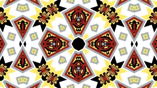 Kaleidoskop Bezešvé Smyčka Sekvence Mandala Vzory Abstraktní Vícebarevné Pohybu Grafiky — Stock video