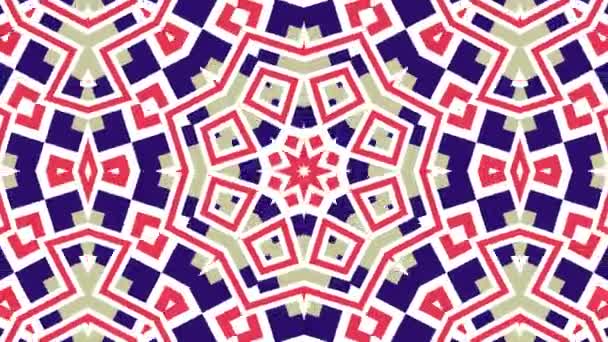 Kaleidoscope Seamless Loop Sequence Mandala Patterns Abstract Multicolored Motion Graphics — Stock Video