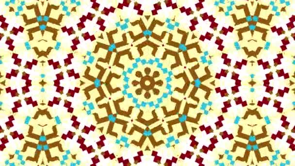 Kaleidoscope Seamless Loop Sequence Mandala Patterns Abstract Multicolored Motion Graphics — Stock Video