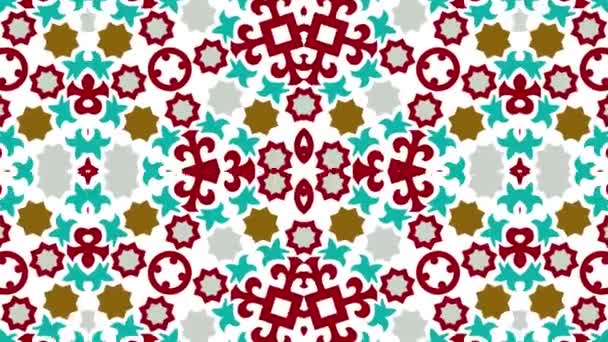 Kaleidoscope Seamless Loop Sequence Mandala Patterns Abstract Multicolored Motion Graphics — Stock Video