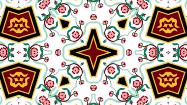 Kaleydoskop sorunsuz döngü sıra mandala desenler çok renkli hareketli grafik arka plan soyut. Yoga için ideal, kulüpleri, gösterir