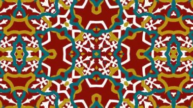 Kaleydoskop sorunsuz döngü sıra mandala desenler çok renkli hareketli grafik arka plan soyut. Yoga için ideal, kulüpleri, gösterir