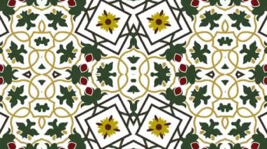 Kaleydoskop sorunsuz döngü sıra mandala desenler çok renkli hareketli grafik arka plan soyut. Yoga için ideal, kulüpleri, gösterir