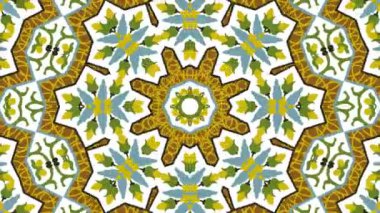 Kaleydoskop sorunsuz döngü sıra mandala desenler çok renkli hareketli grafik arka plan soyut. Yoga için ideal, kulüpleri, gösterir
