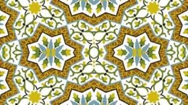 Kaleydoskop sorunsuz döngü sıra mandala desenler çok renkli hareketli grafik arka plan soyut. Yoga için ideal, kulüpleri, gösterir