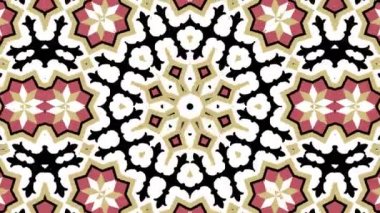 Kaleydoskop sorunsuz döngü sıra mandala desenler çok renkli hareketli grafik arka plan soyut. Yoga için ideal, kulüpleri, gösterir