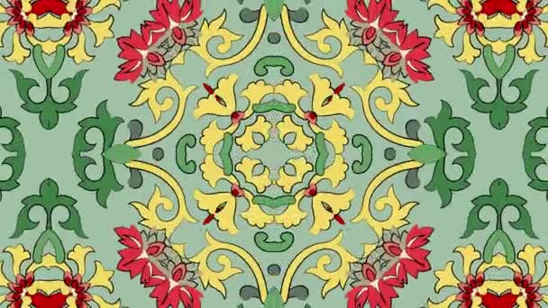 Kaleidoscope Seamless Loop Sequence Mandala Patterns Abstract Multicolored Motion Graphics — Stock Video