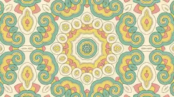 Kaleidoskop Nahtlose Schleifensequenz Mandala Muster Abstrakte Mehrfarbige Bewegungsgrafik Hintergrund Ideal — Stockvideo